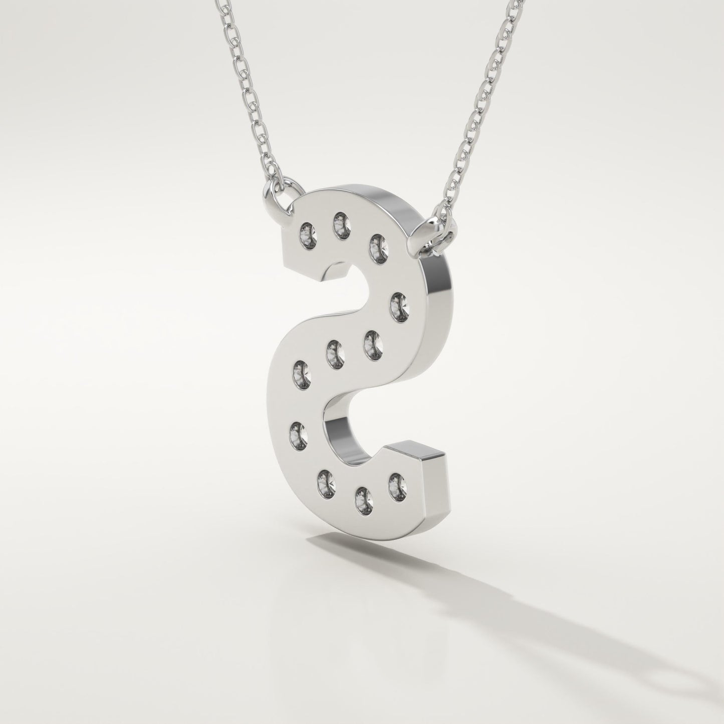0.77 TCW Round Lab-Grown Diamond S Initial Necklace