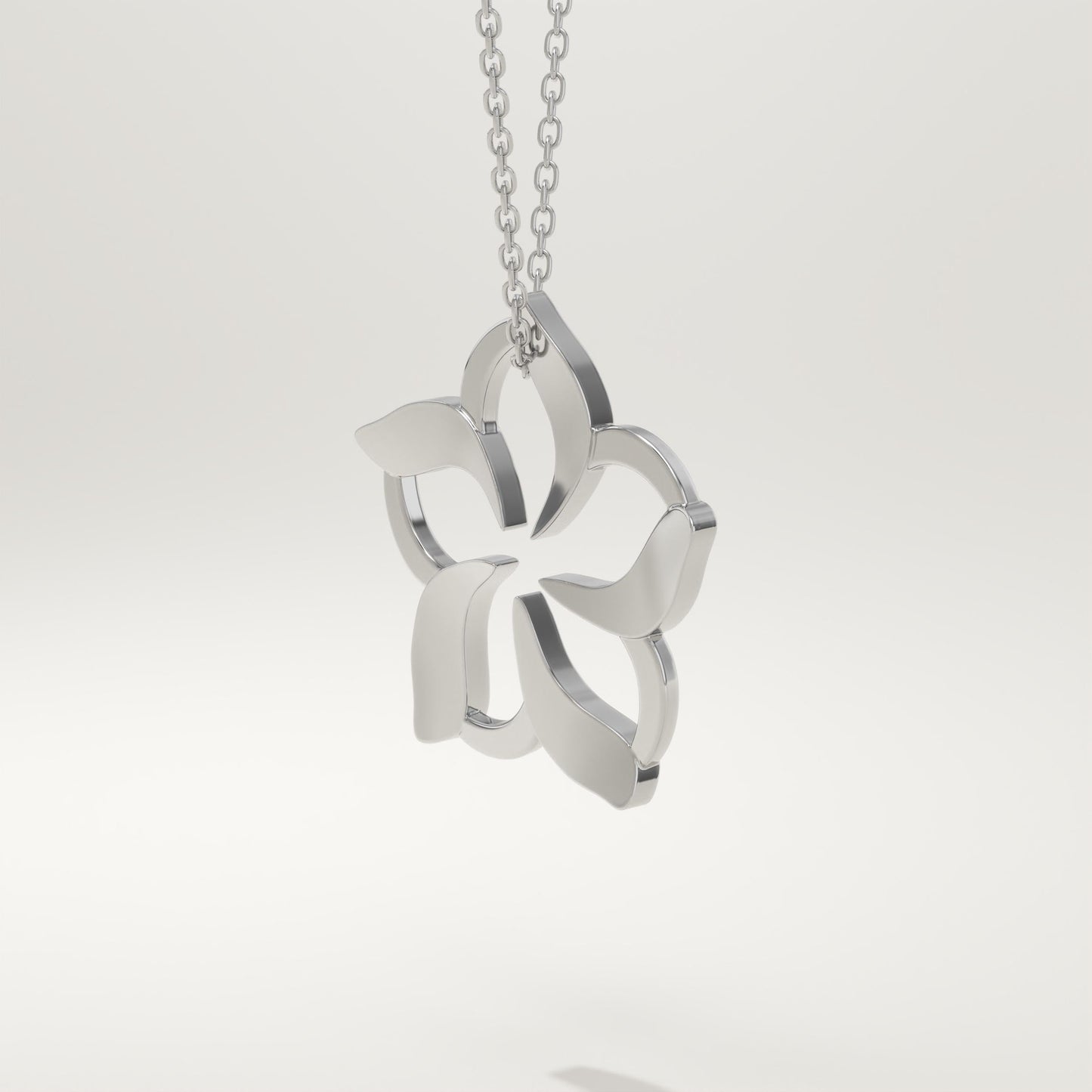 0.23 TCW Round Lab-Grown Diamond Flower Charm Necklace