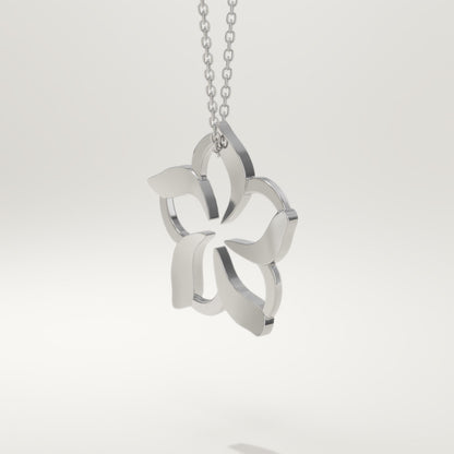0.23 TCW Round Lab-Grown Diamond Flower Charm Necklace