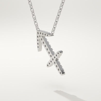 0.273 TCW Round Lab-Grown Diamond Sagittarius Zodiac Necklace