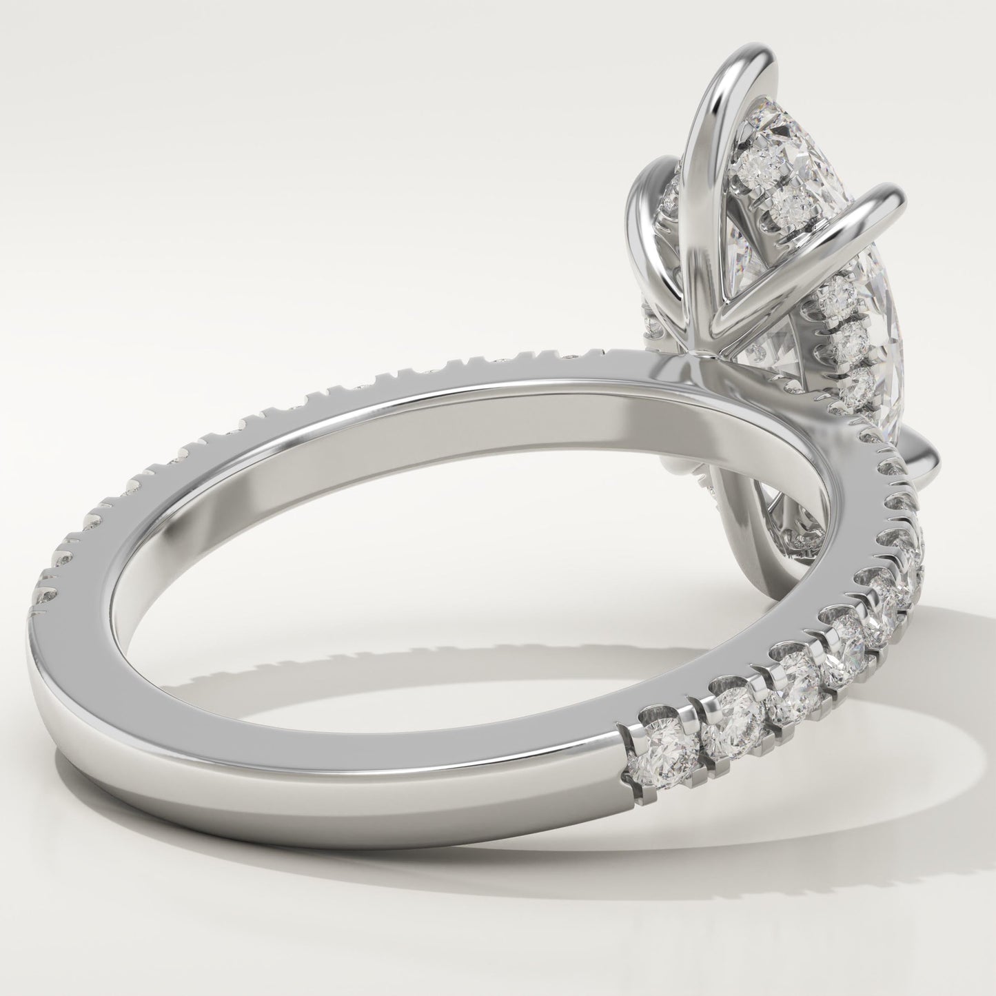 Marquise Cut Hidden Halo & Pave Lab-Grown Diamond Engagement Ring