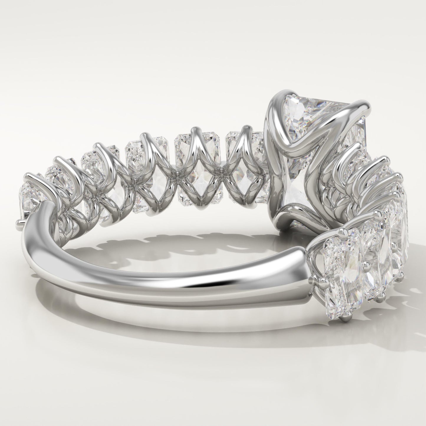 Radiant Cut Pave Lab-Grown Diamond Engagement Ring