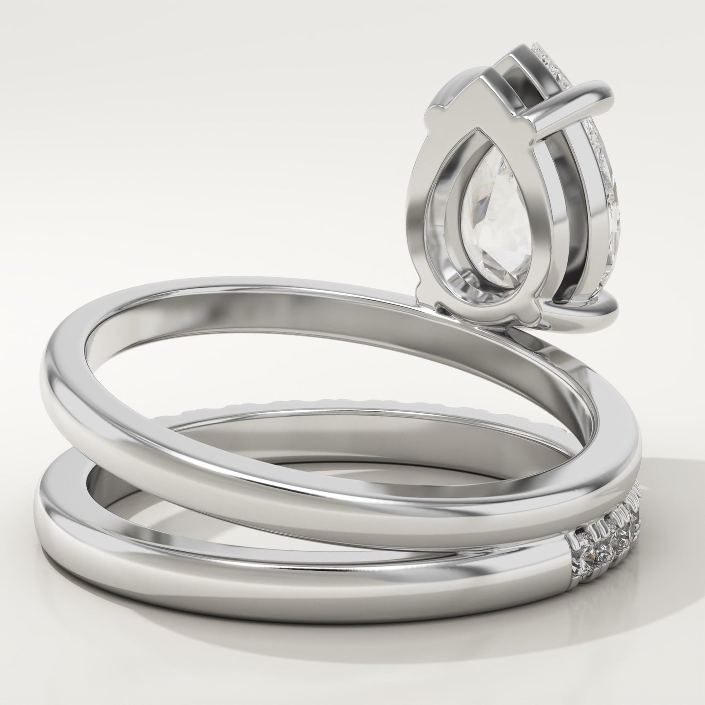 Pear Cut Pave Lab-Grown Diamond Engagement Ring