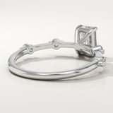 1.0 CT Emerald Cut Dainty Pave Lab-Grown Diamond Engagement Ring