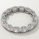 2.25 TCW Oval Cut Lab-Grown Diamond Full Eternity Half Bezel Wedding Band
