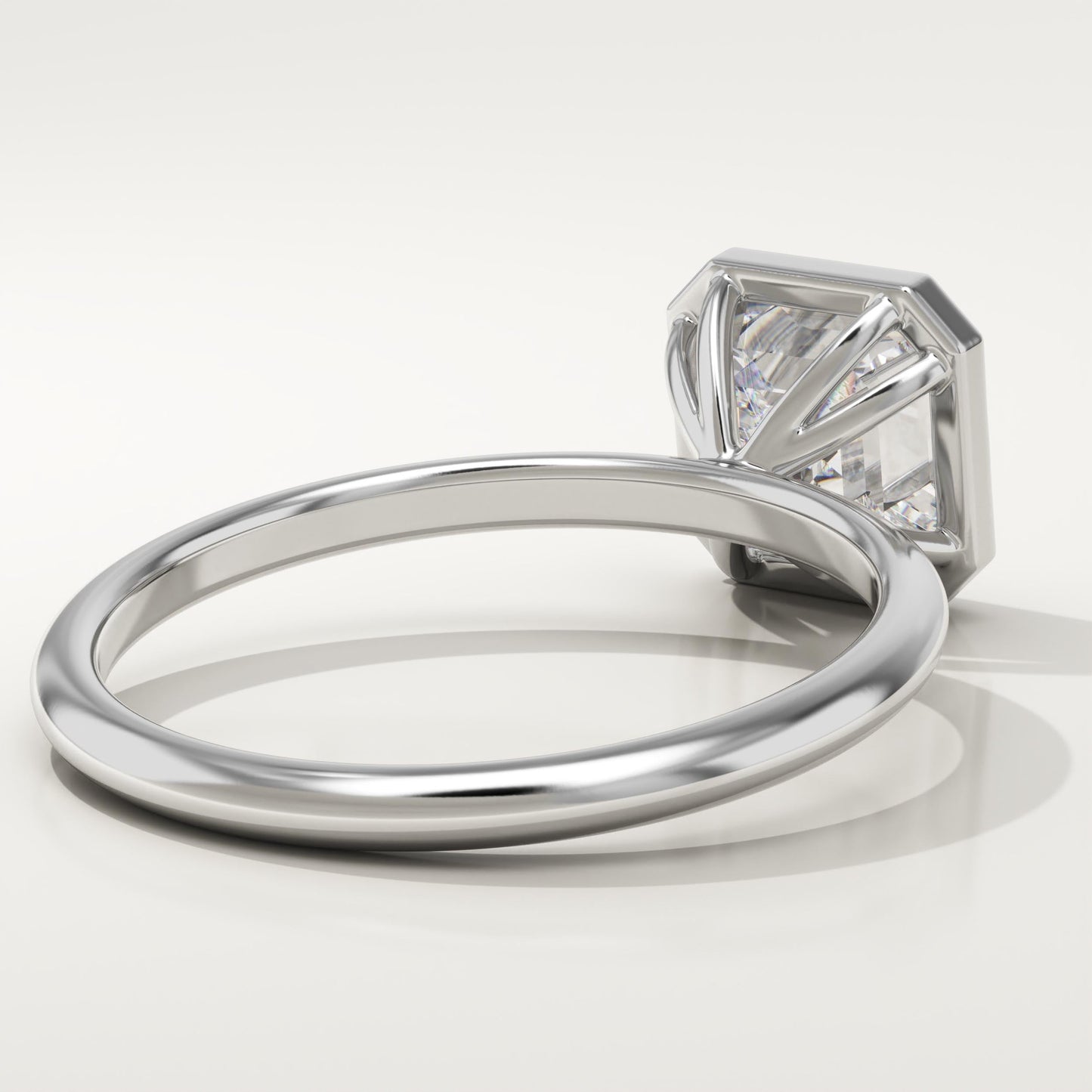 Asscher Cut Bezel Lab-Grown Diamond Engagement Ring