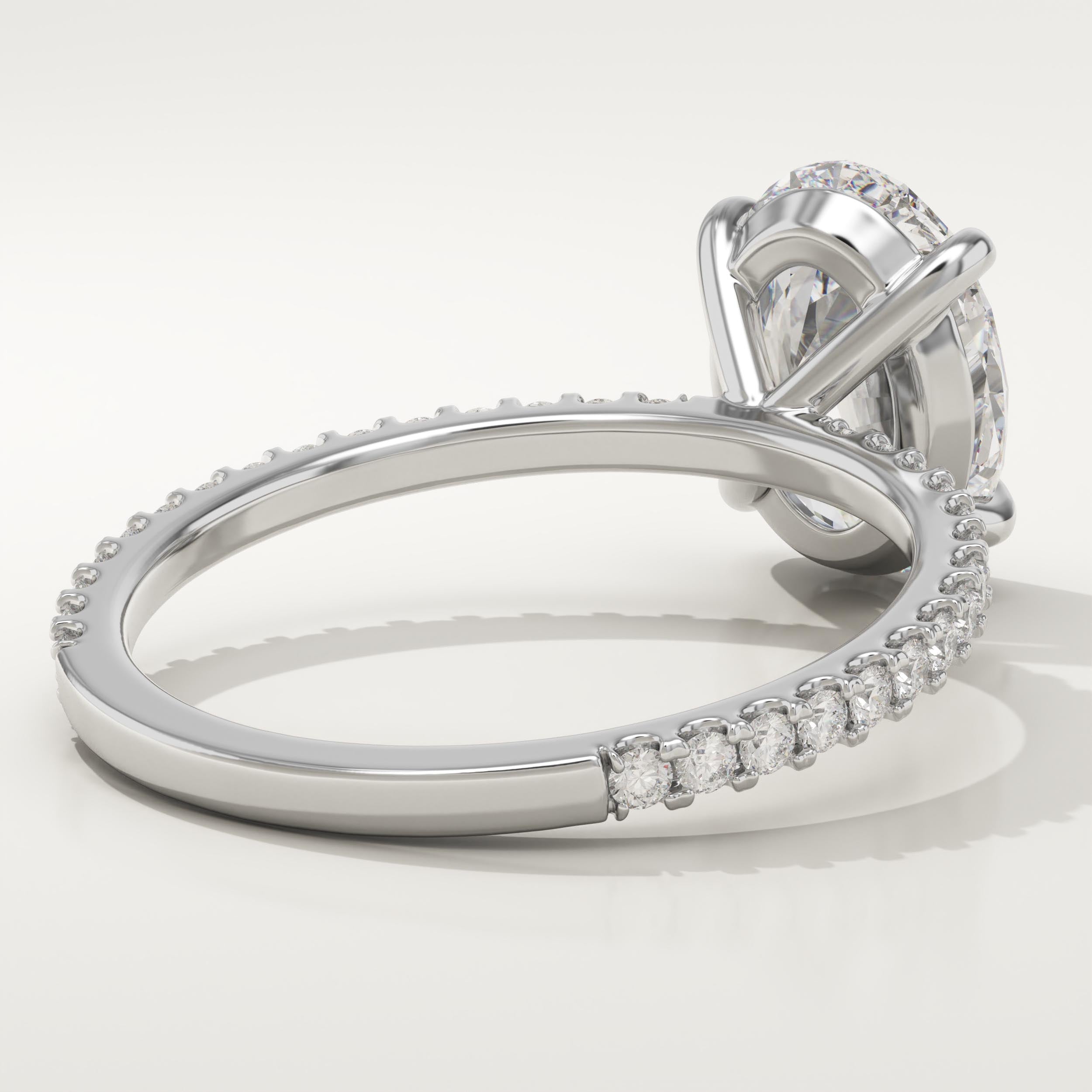 2.0 CT Oval Cut Pave Lab-Grown Diamond Engagement Ring