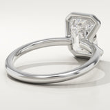 2.0 CT Emerald Cut Half Bezel Lab-Grown Diamond Engagement Ring