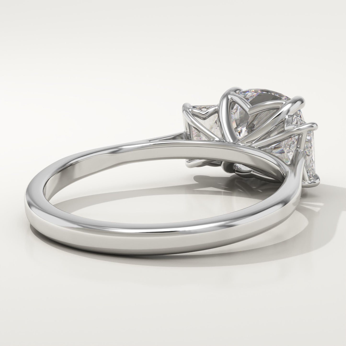Cushion Cut Three Stone Lab-Grown Diamond Engagement Ring