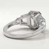 2.0 CT Emerald Cut Cluster Bezel Lab-Grown Diamond Engagement Ring