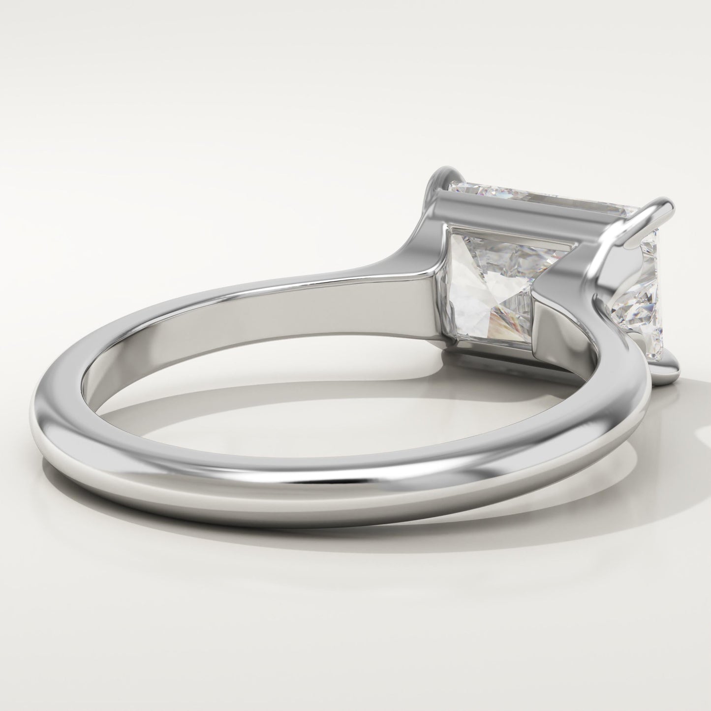 East West Radiant Cut Solitaire Lab-Grown Diamond Engagement Ring