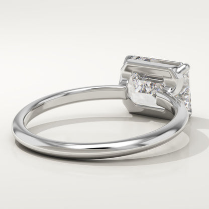 2 CT Emerald Cut Solitaire Moissanite Engagement Ring