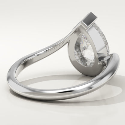 Pear Cut Solitaire Lab-Grown Diamond Engagement Ring