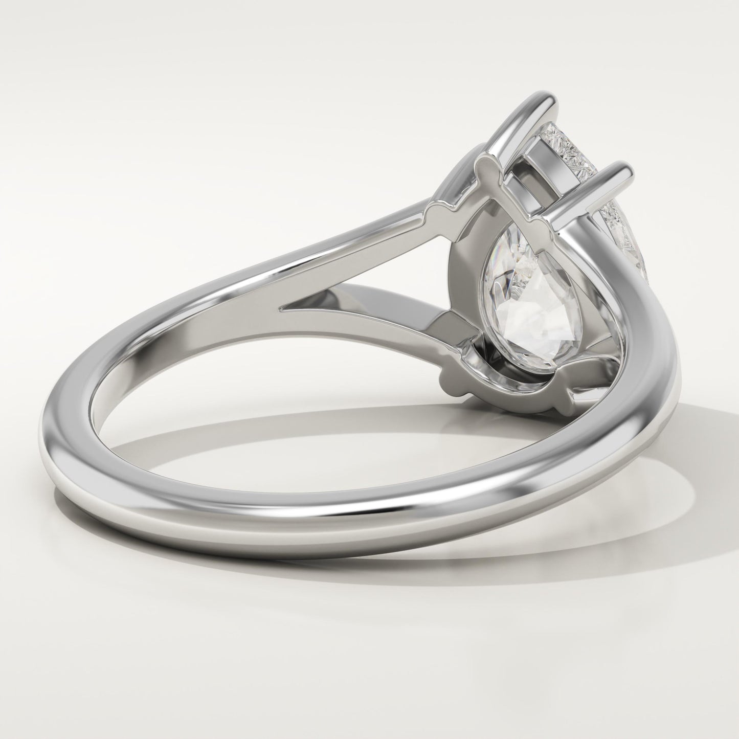 Pear Cut Solitaire Split Shank Lab-Grown Diamond Engagement Ring