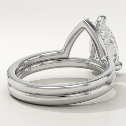 Pear Cut Solitaire Lab-Grown Diamond Bridal Set