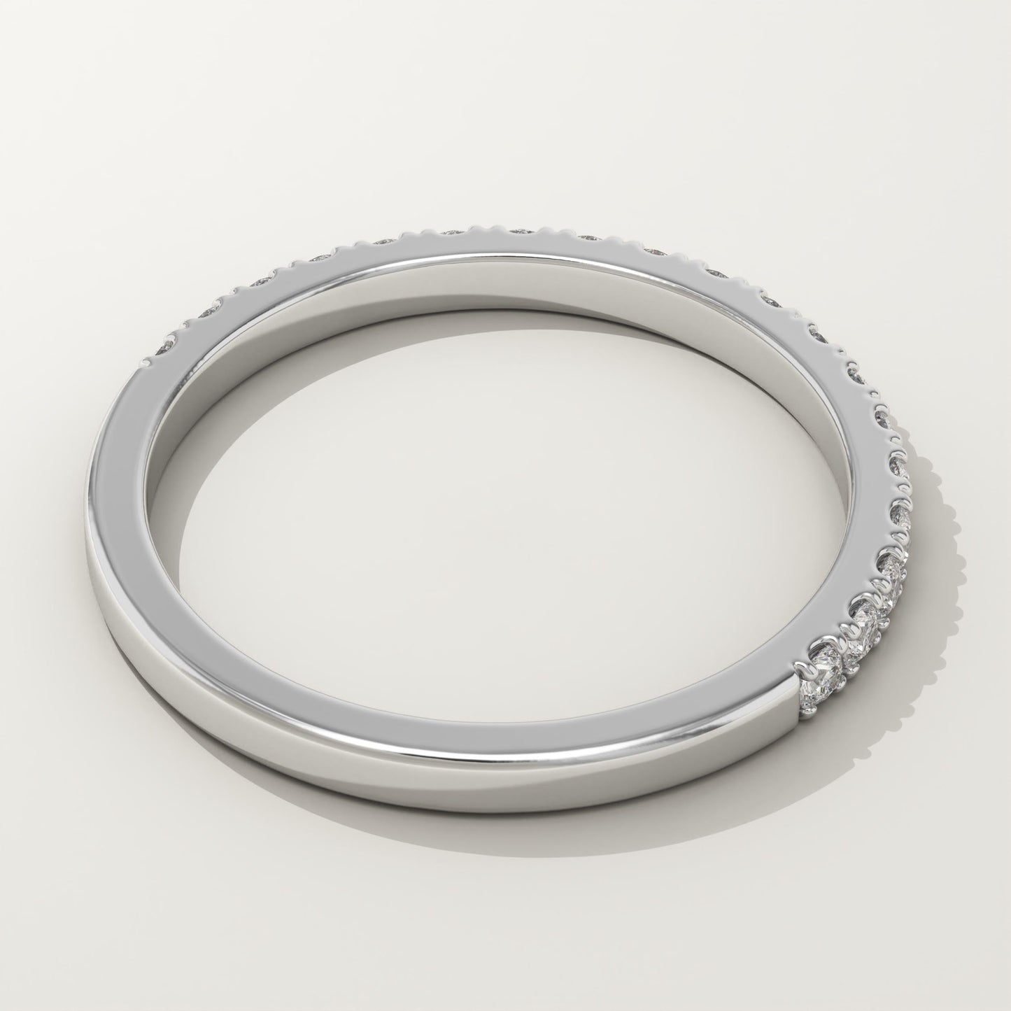 0.38 TCW Round Cut Lab-Grown Diamond Half Eternity Wedding Band