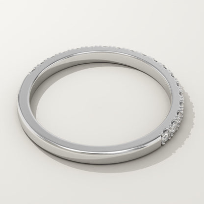 0.38 TCW Round Cut Lab-Grown Diamond Half Eternity Wedding Band