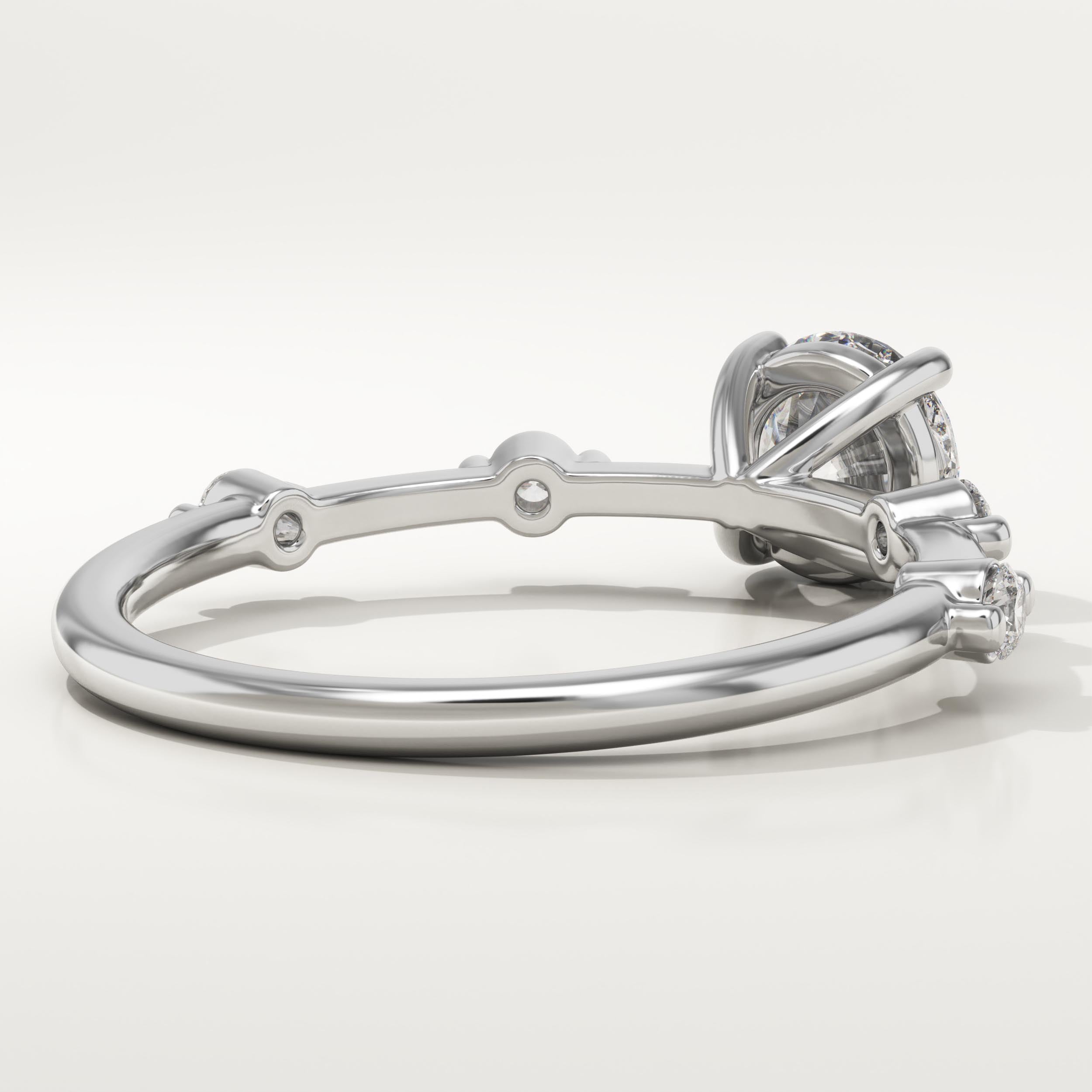 2.0 CT Round Cut Dainty Pave Lab-Grown Diamond Engagement Ring