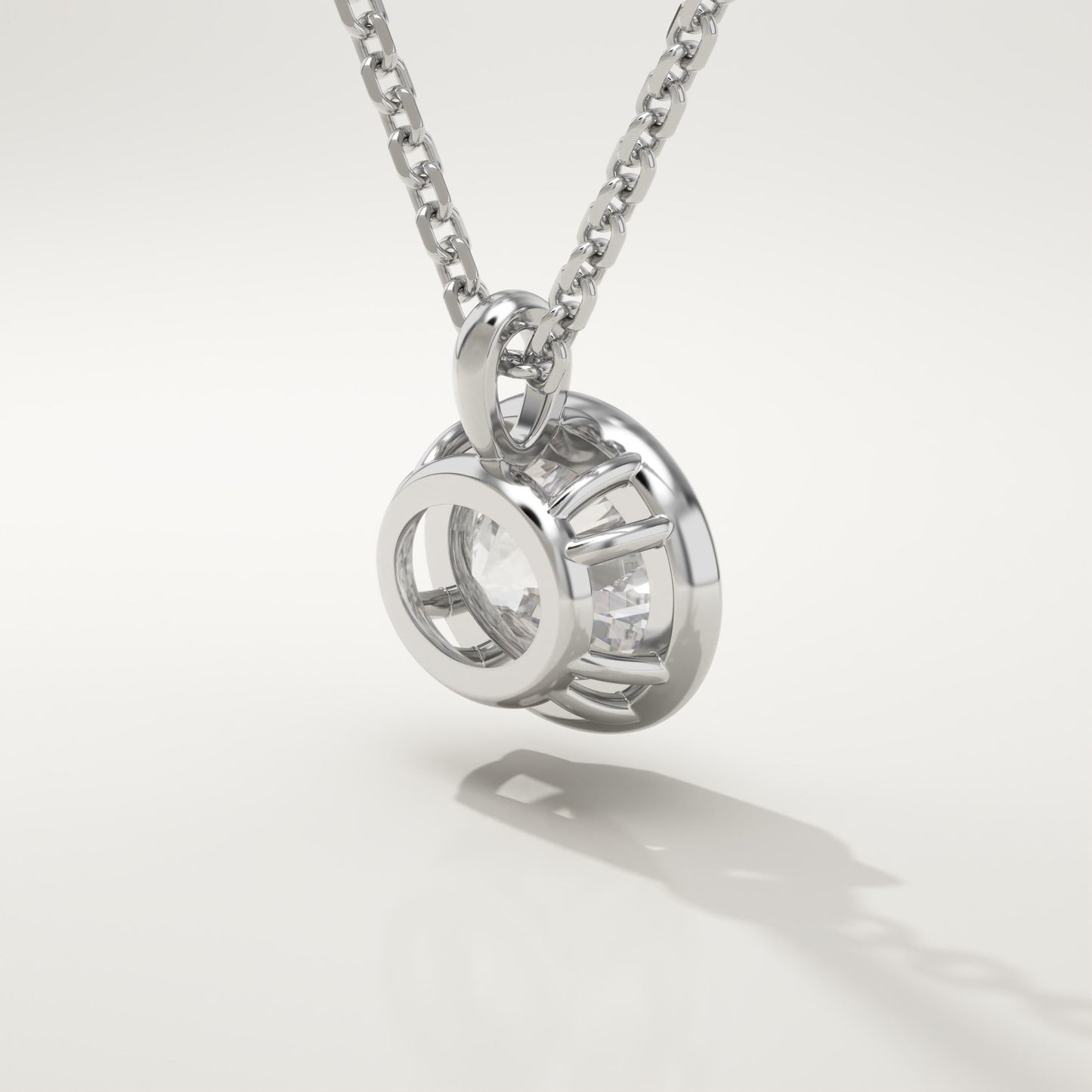 2 CT East West Oval Lab-Grown Diamond Solitaire & Bezel Necklace