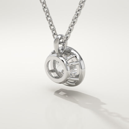 2 CT East West Oval Lab-Grown Diamond Solitaire & Bezel Necklace