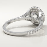 2.0 CT Round Cut Halo & Pave Lab-Grown Diamond Engagement Ring