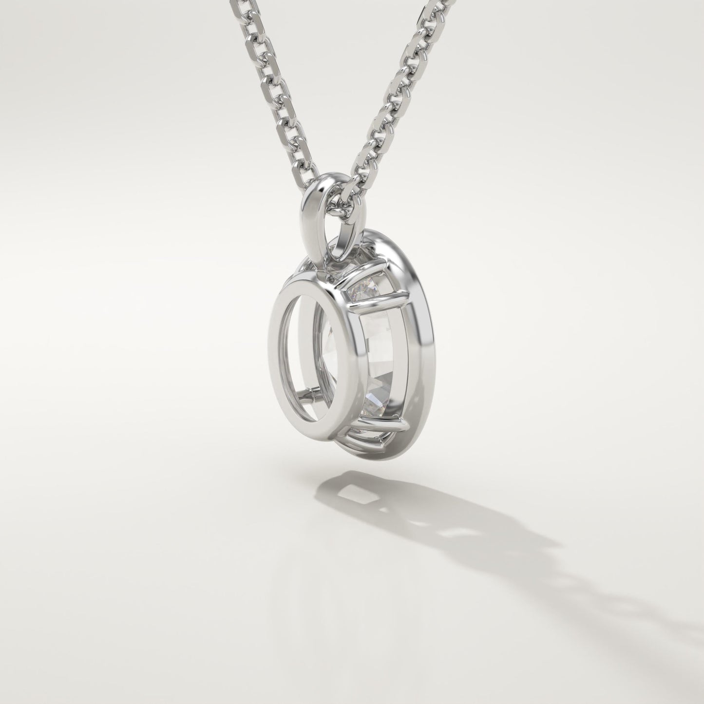 2 CT Oval Lab-Grown Diamond Solitaire & Bezel Necklace
