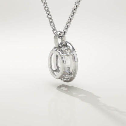 2 CT Oval Lab-Grown Diamond Solitaire & Bezel Necklace