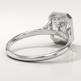 2.0 CT Emerald Cut Bezel Lab-Grown Diamond Engagement Ring