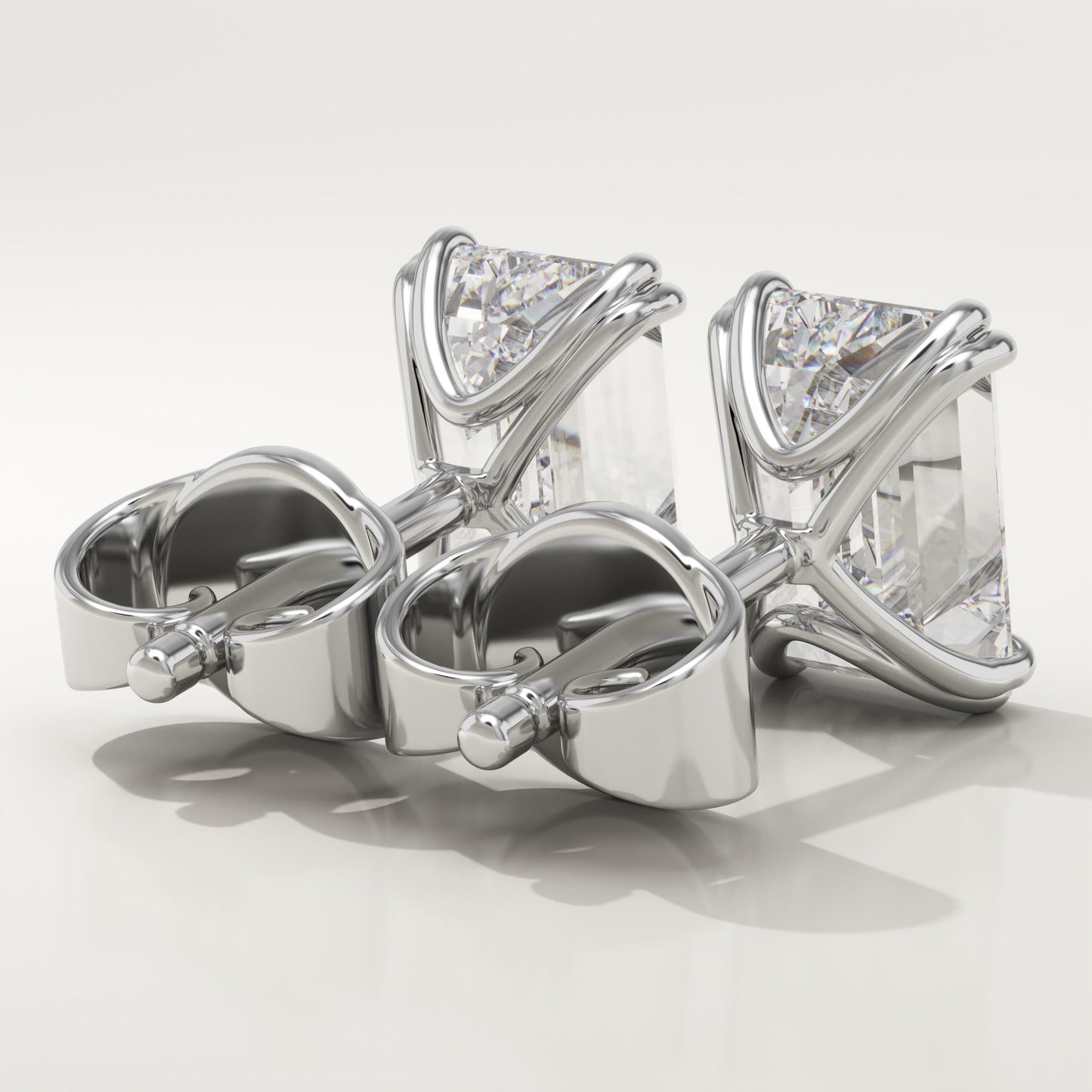 1 TCW Emerald Lab-Grown Diamond Stud Earrings