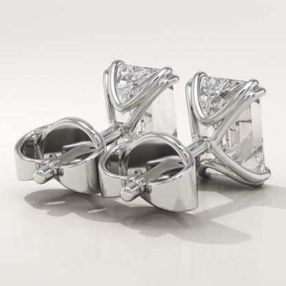 1 TCW Emerald Lab-Grown Diamond Stud Earrings