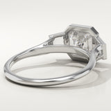 1.5 CT Asscher Cut Three Stone Bezel Lab-Grown Diamond Engagement Ring