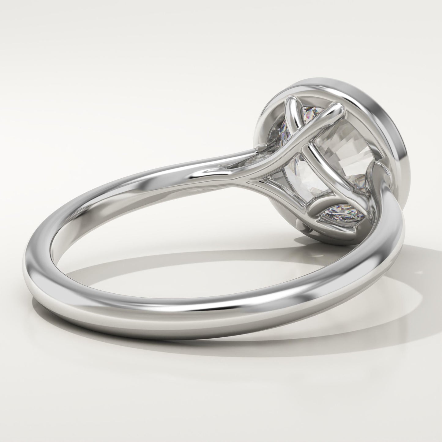 2 CT Round Cut Solitaire Bezel Moissanite Engagement Ring
