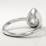 1.25 CT Pear Cut Bezel Lab-Grown Diamond Engagement Ring