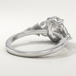 2.0 CT Oval Cut Cluster Lab-Grown Diamond Engagement Ring