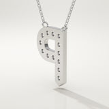 0.39 TCW Round Lab-Grown Diamond P Initial Necklace