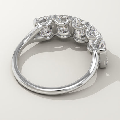 2.5 TCW Emerald Lab-Grown Diamond Half Eternity Wedding Band