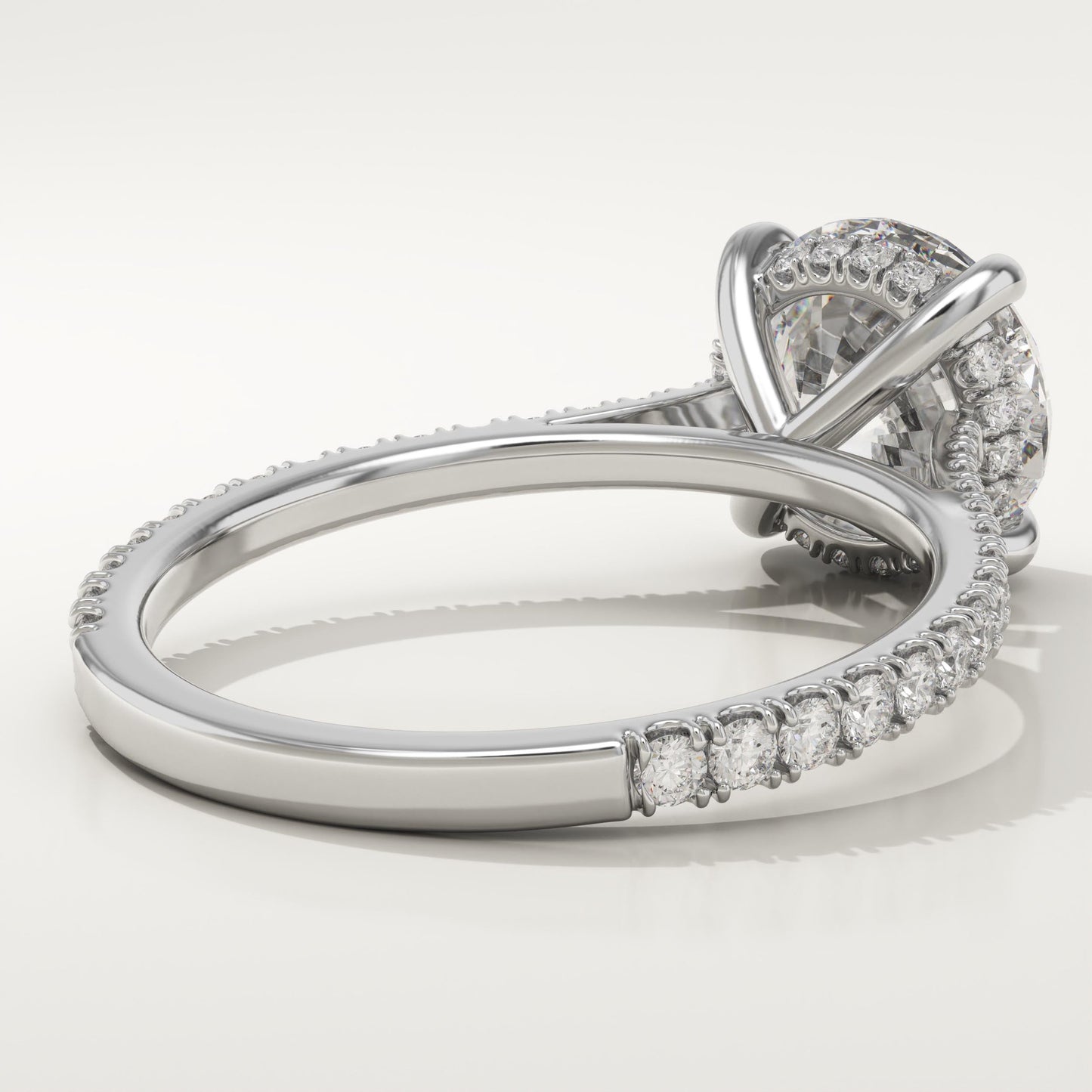 2 CT Round Cut Pave Moissanite Engagement Ring