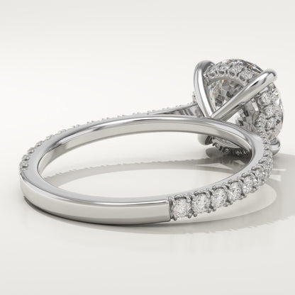 2 CT Round Cut Pave Moissanite Engagement Ring
