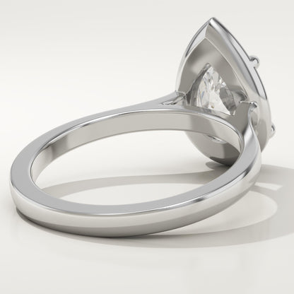 Pear Cut Solitaire Cathedral Lab-Grown Diamond Engagement Ring