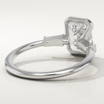 2.0 CT Emerald Cut Three Stone Half Bezel Lab-Grown Diamond Engagement Ring