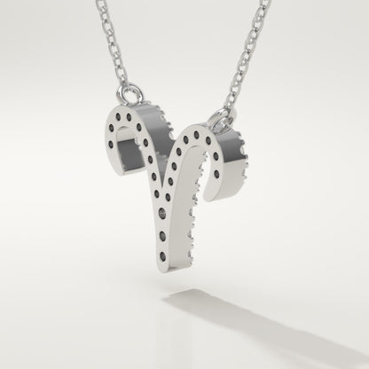 0.098 TCW Round Lab-Grown Diamond Aries Zodiac Necklace