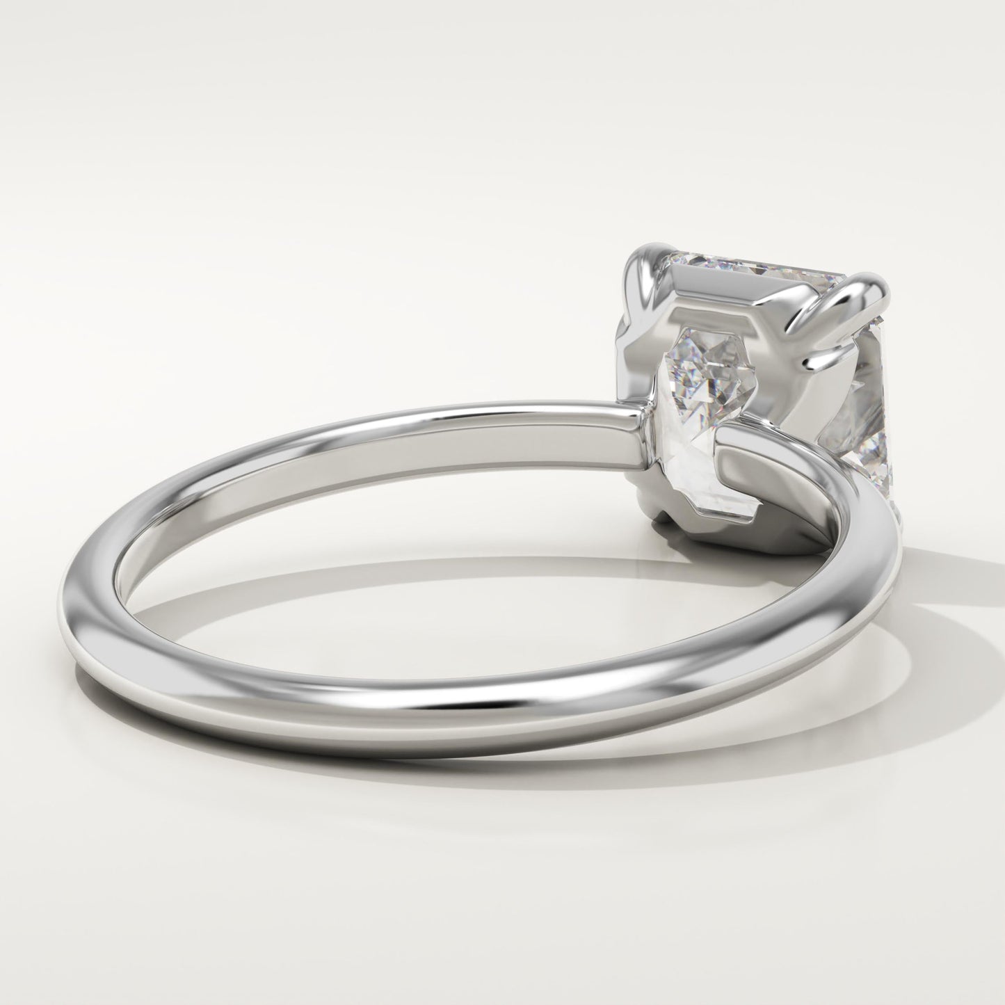 1.75 CT Asscher Cut Solitaire Moissanite Engagement Ring
