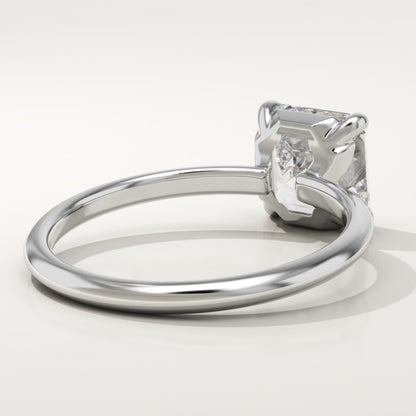 1.75 CT Asscher Cut Solitaire Moissanite Engagement Ring