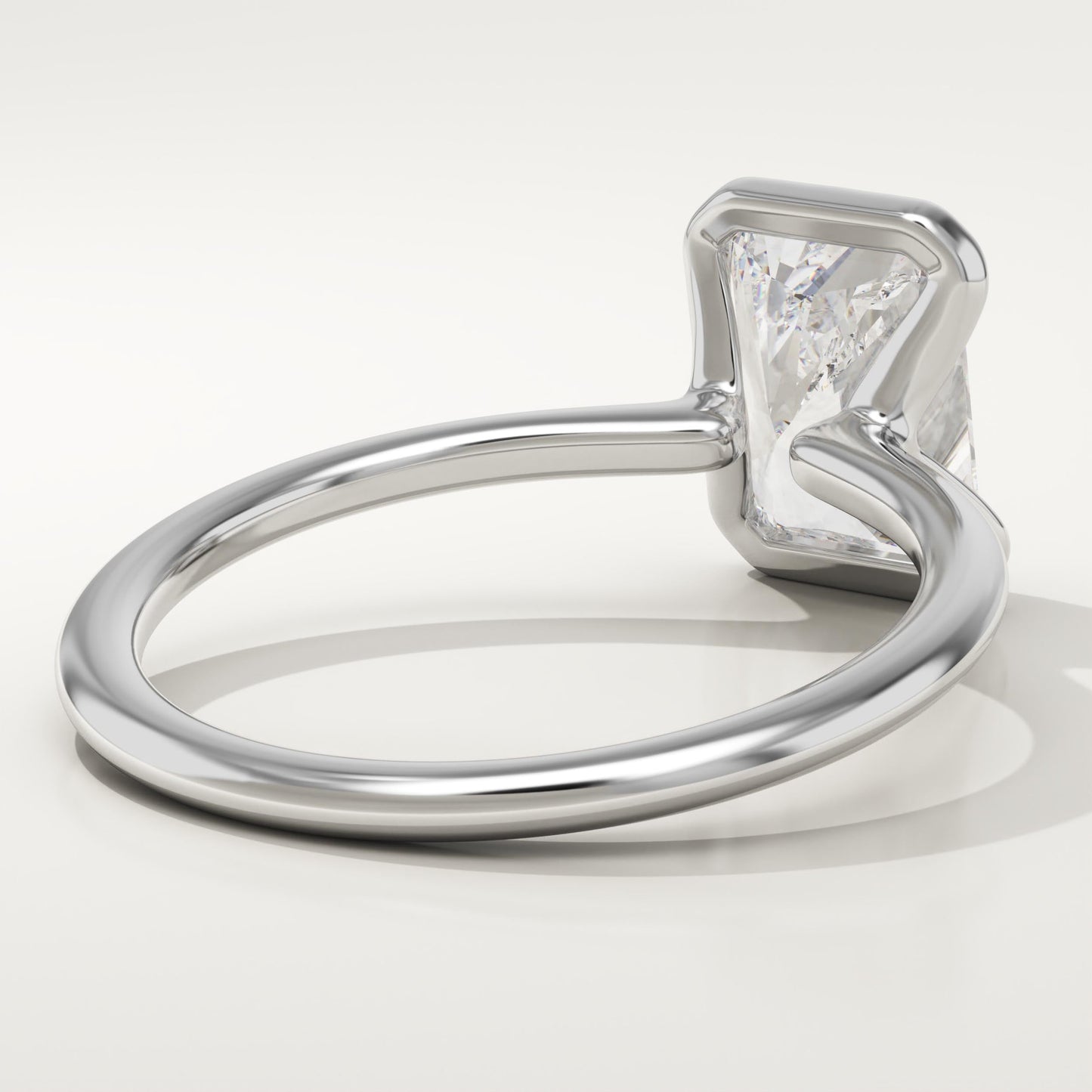 2 CT Radiant Cut Half Bezel Moissanite Engagement Ring