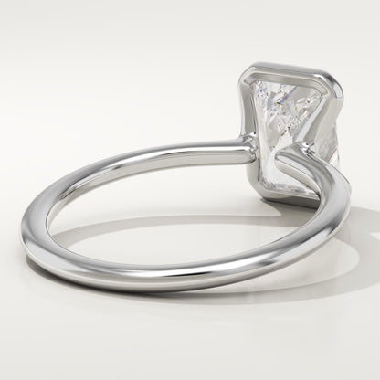 2 CT Radiant Cut Half Bezel Moissanite Engagement Ring