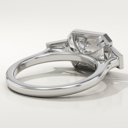East West Emerald Cut Three Stone Lab-Grown Diamond Engagement Ring