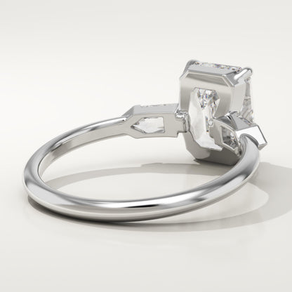 Emerald Cut Three Stone Lab-Grown Diamond Engagement Ring