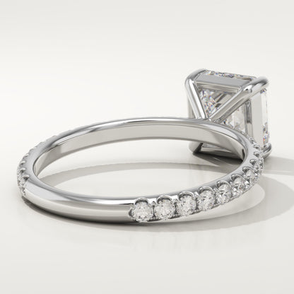 Asscher Cut Pave Lab-Grown Diamond Engagement Ring