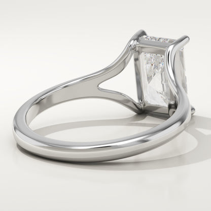 Radiant Cut Solitaire Split Shank Lab-Grown Diamond Engagement Ring