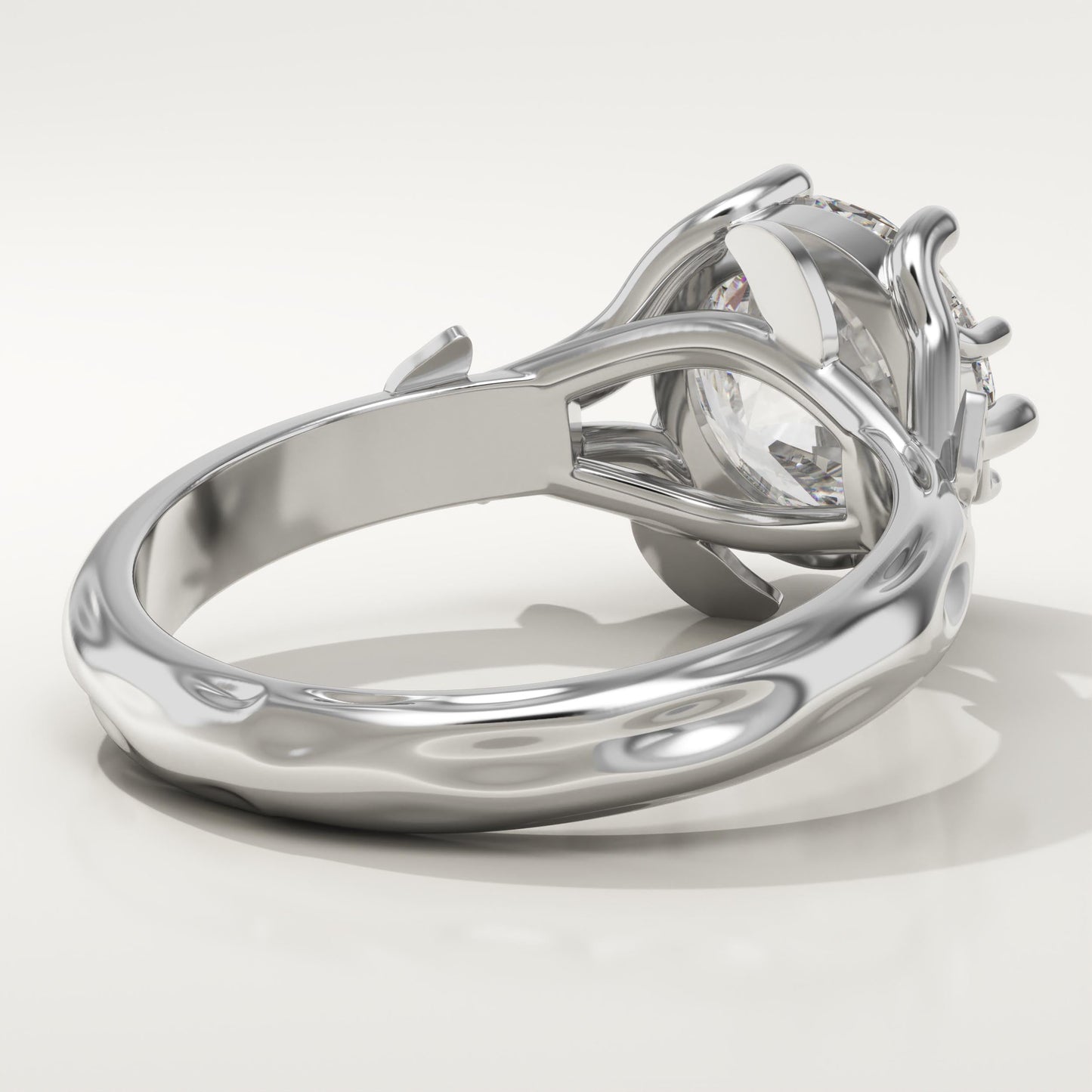 Round Cut Nature Inspired Lab-Grown Diamond Engagement Ring